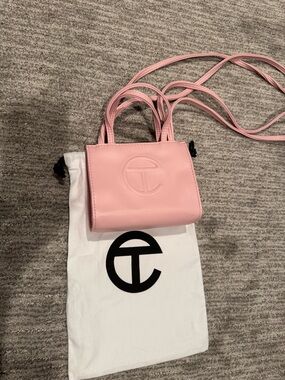 Telfar Mini Shopping Bag in Light Pink Leather